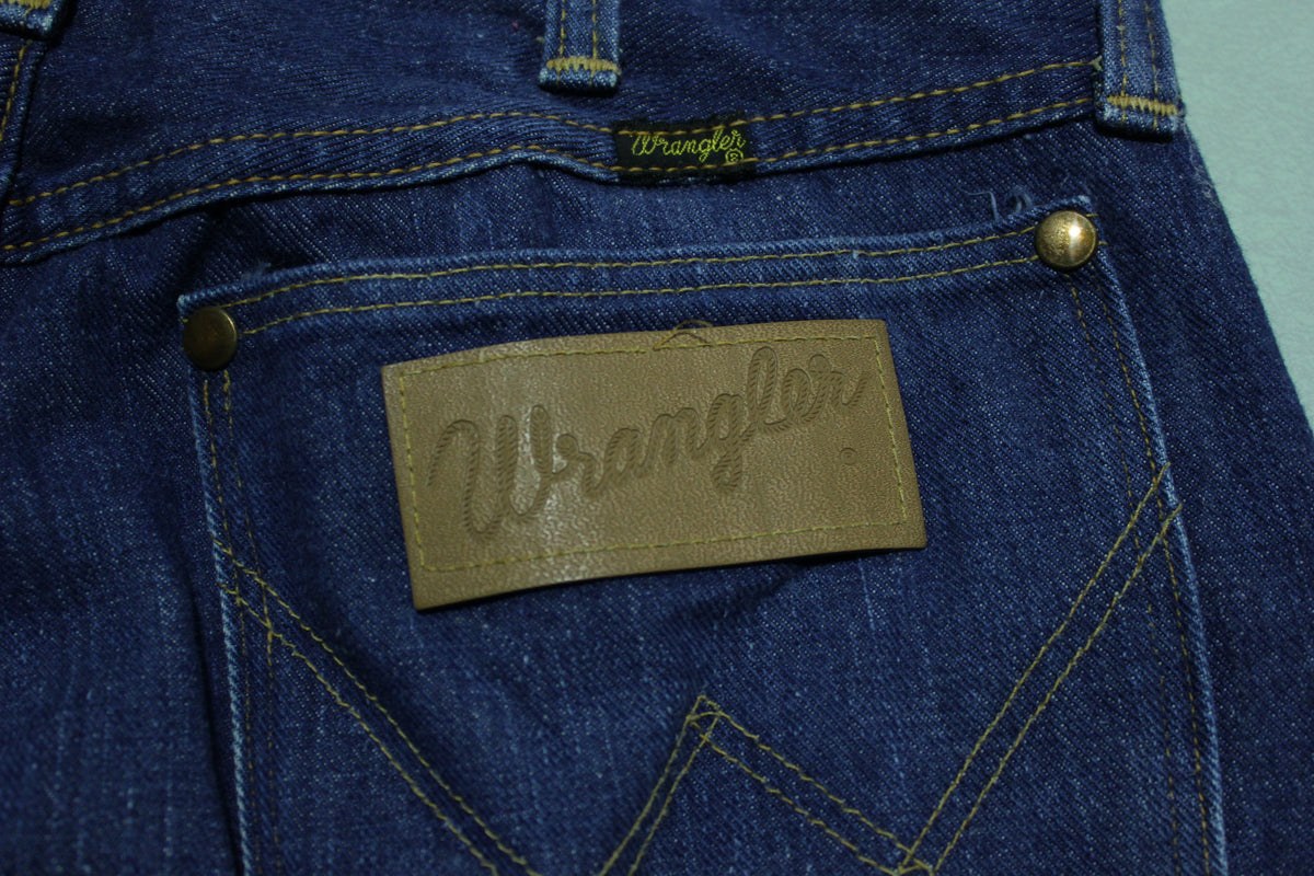 Wranglers 50's 60's  Vintage Small Paper Label Rope Logo Blue Denim Dark Wash Jeans