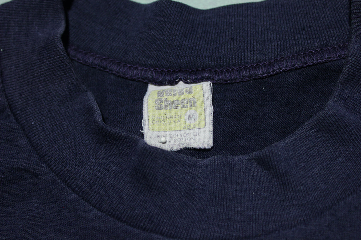 Hope College Rainbow Striped Vintage 80s Velva Sheen Single Stitch USA T-Shirt