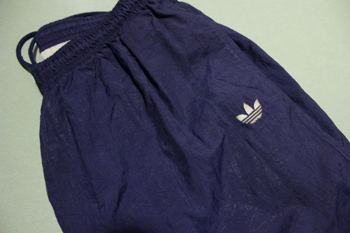 Adidas Vintage 90's Lined Track Windbreaker Pants w/ Zip Legs & Pockets