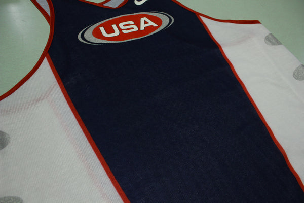Nike United States Team USA Vintage Olympics 90s White Tag Poly Tank Top