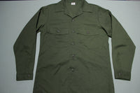 Shirt Utility Dura Press OG-507 DLA100 1987 Vintage 80s Military Army Issue Drab Olive Shirt
