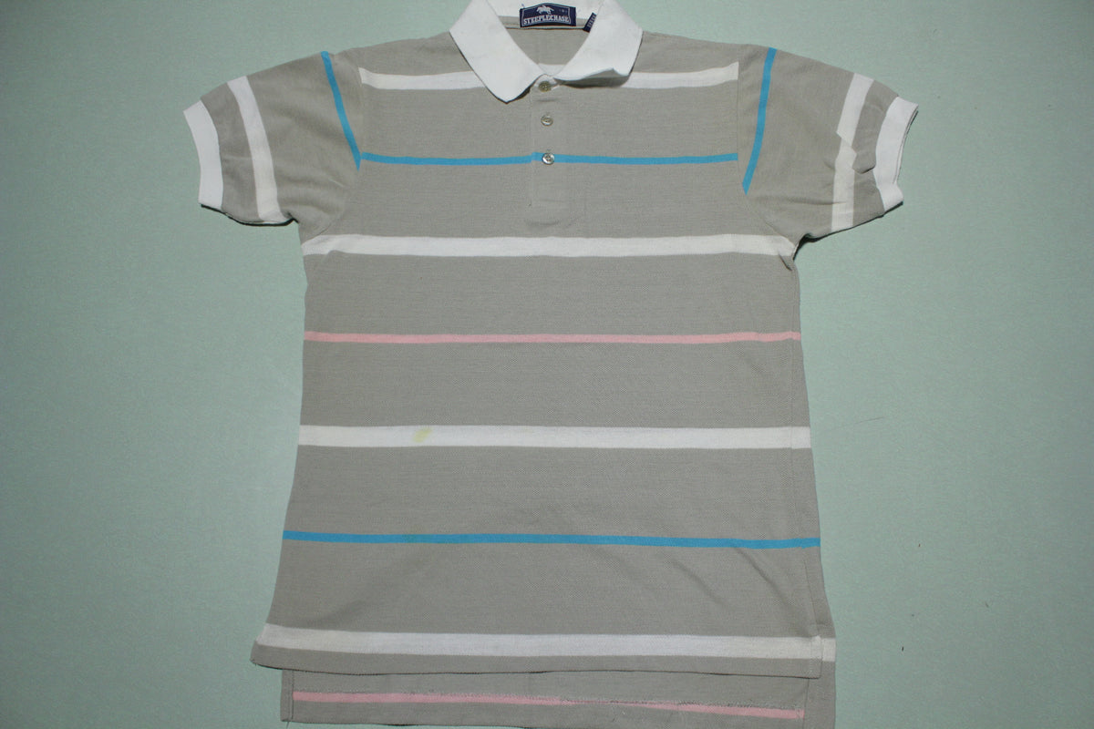 Steeplechase Polo Striped 1980s Vintage Shirt