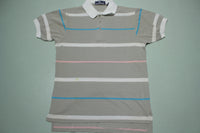 Steeplechase Polo Striped 1980s Vintage Shirt