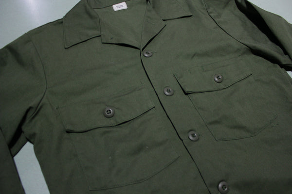 Shirt Utility Dura Press OG-507 DLA100 1987 Vintage 80s Military Army Issue Drab Olive Shirt