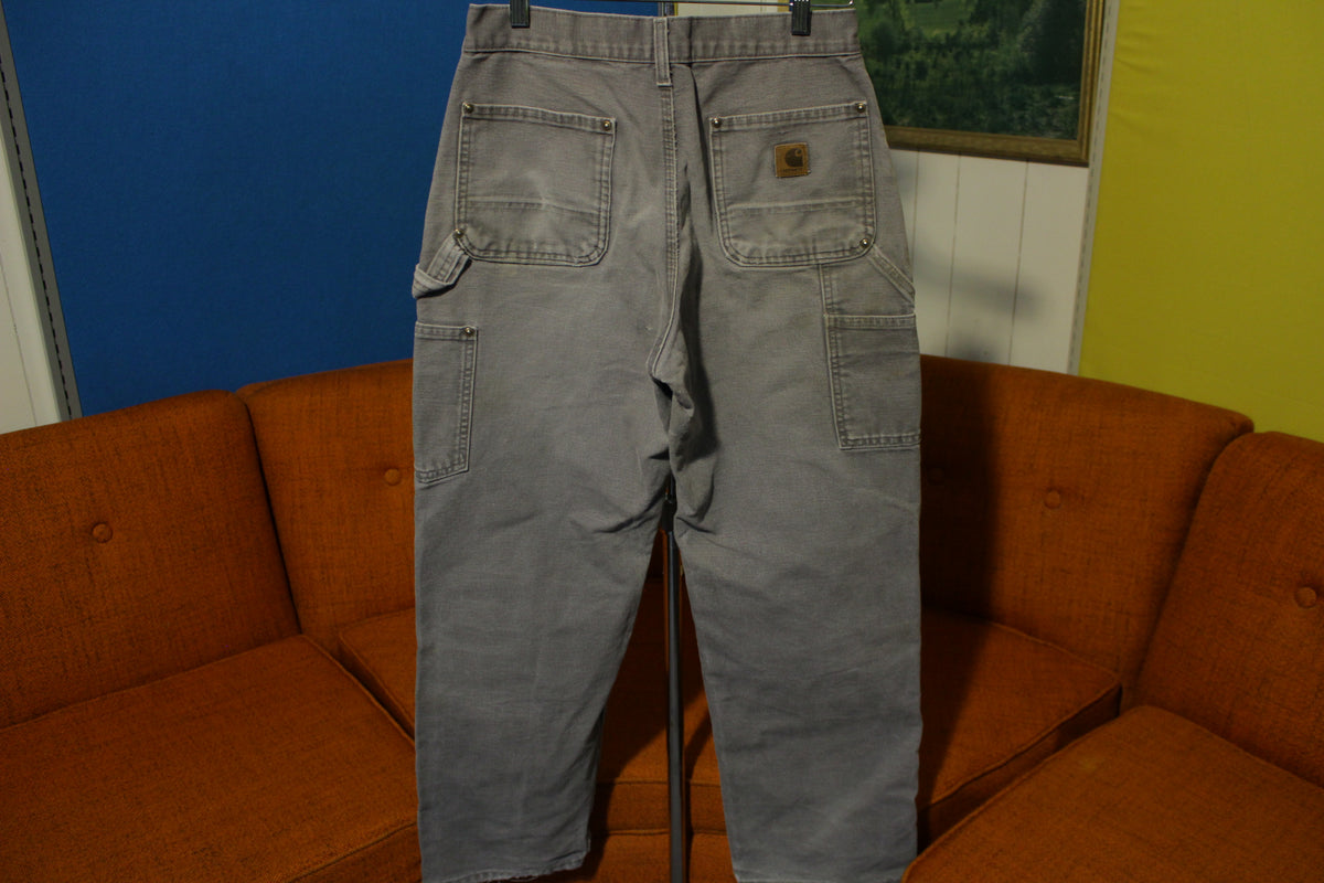 Carhartt B136 GVL 30x29 Washed Duck Work Pants Heavily Distressed Canvas Knee