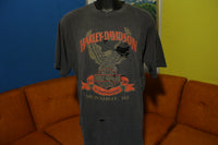 Harley Davidson Distressed 80s T-Shirt American Legend Eagle Milwaukee USA