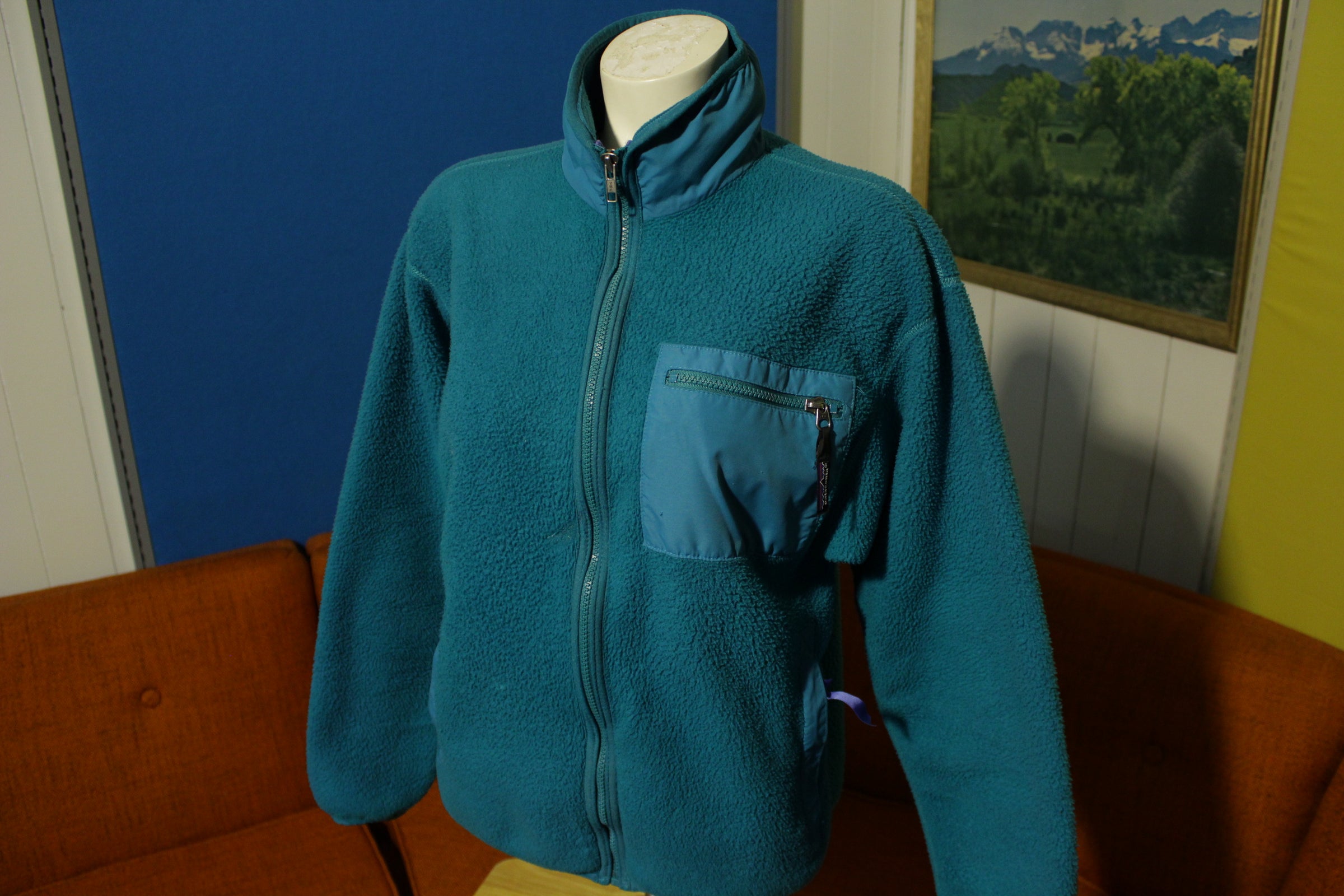 Patagonia Vtg 80's 90's Fleece USA Made Jacket Square Patch Pocket