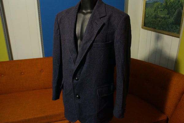 Pendleton Vtg Wool Tweed Patch 50s Blazer Men's 44 Blue Suit Jacket. Distressed!!