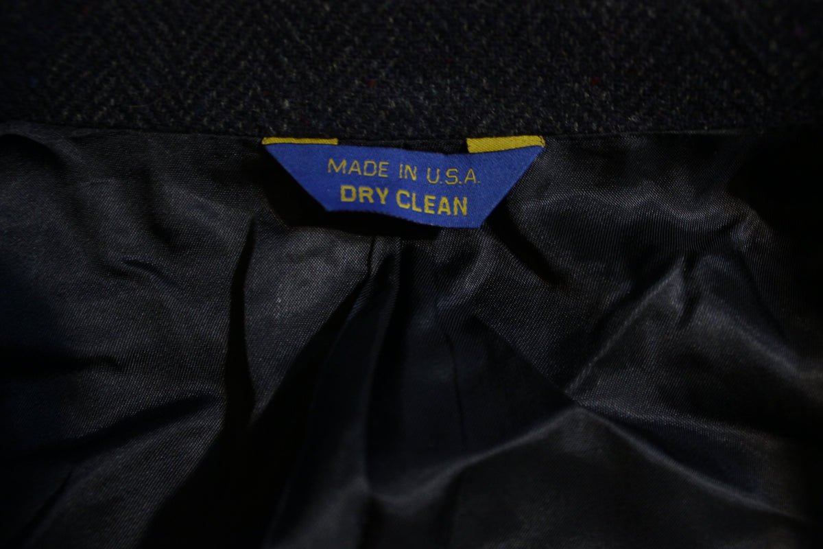Pendleton Vtg Wool Tweed Patch 50s Blazer Men's 44 Blue Suit Jacket. Distressed!!