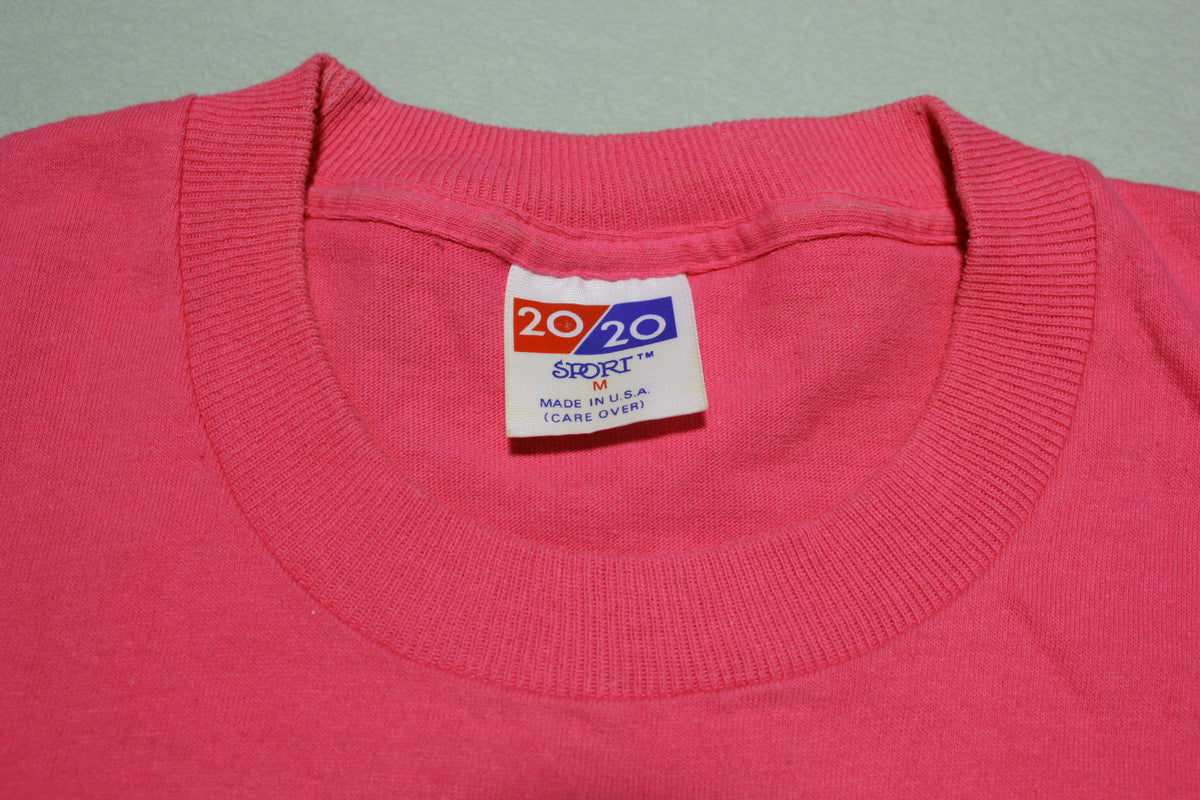 Pink 20/20 Made in USA Blank Single Stitch Pocket T-Shirt 80's