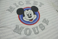 Mickey Mouse Mock Collar Vintage Distressed 80's T-Shirt Disney Made in USA