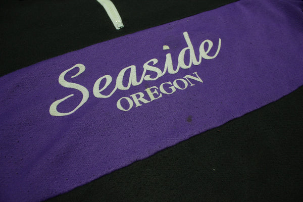 Seaside Oregon Vintage Pullover Quarter Zip 80s USA Made Tourist Location Sweatshirt