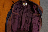 Wilsons Vintage Flight Bomber Leather Jacket Zip Up Pilot Lined Colorblock Coat