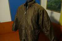 JCPenney Penneys Vtg 70's Nylon Quilt Lined Hooded Talon Zipper Mechanic Jacket