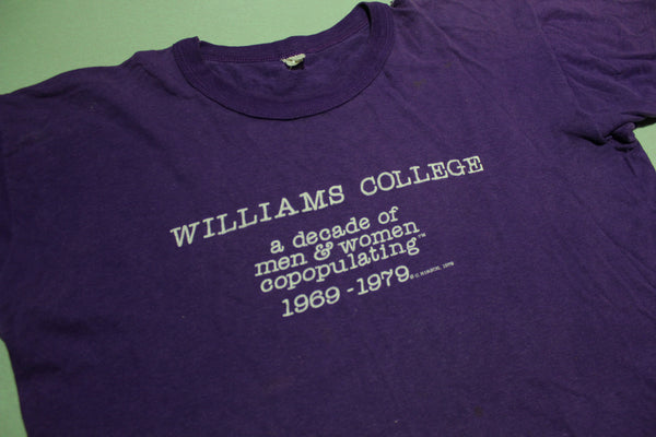 Williams College Decade of Men Women CoPopulating Vintage 1979 70's T-Shirt