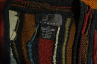 J Ferrar Men's Large Vtg Striped Cardigan Sweater Coogi Style Cosby 90s Hip Hop