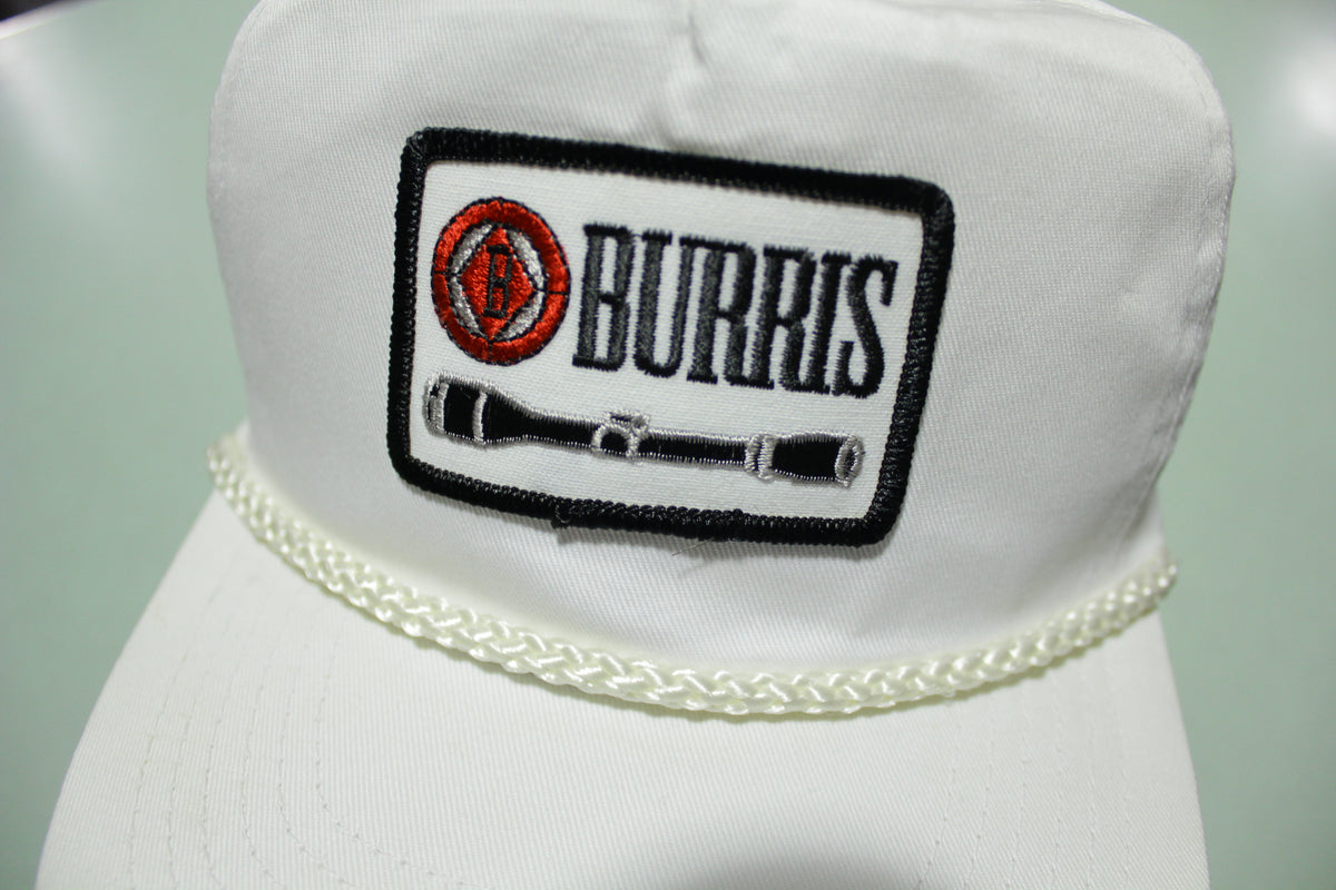 Burris Rifle Hunting Scope Vintage 80's Rope Cord Trucker Snapback Adjustable Hat