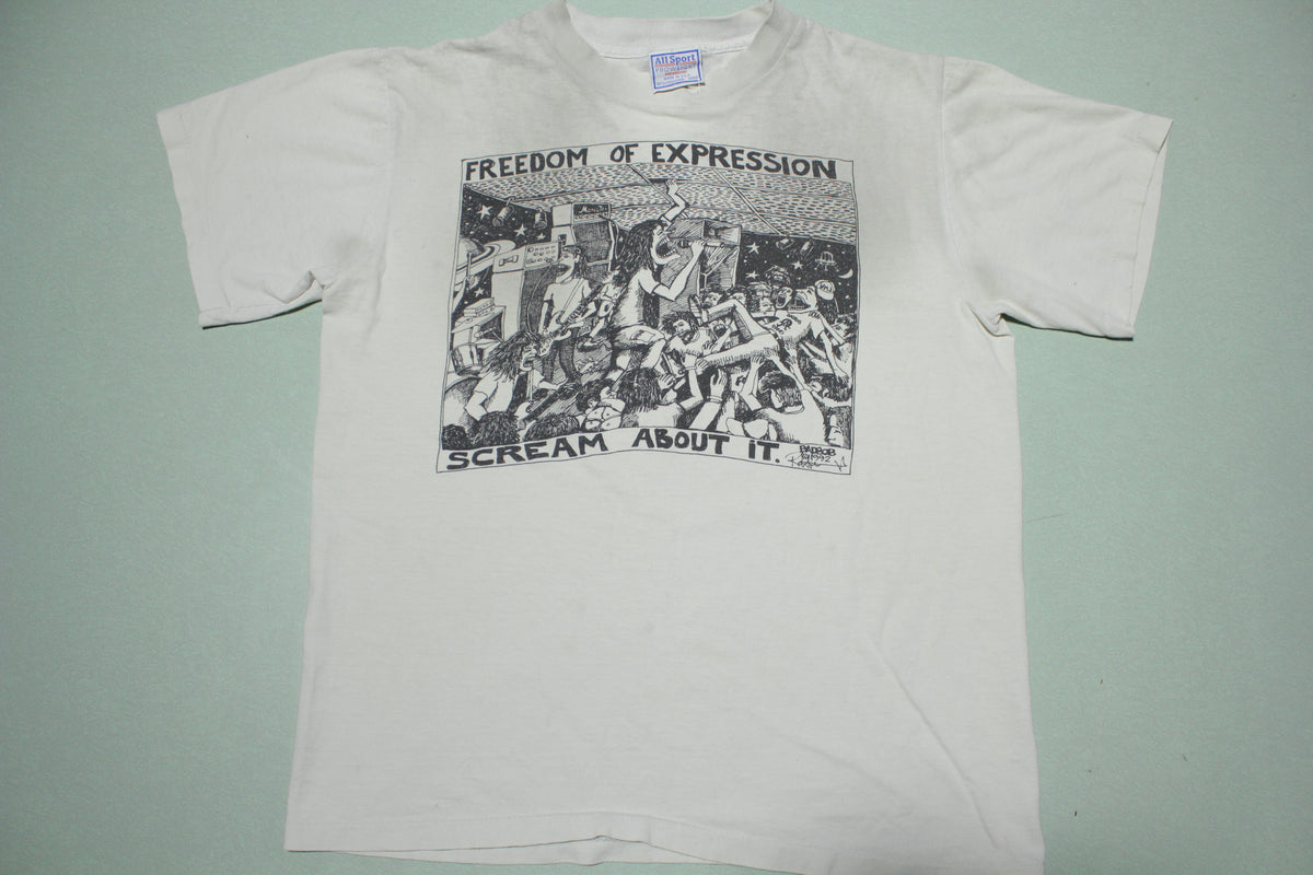 BadBob Vintage Concert 1992 Freedom Of Expression Punk Grunge 90s T-Shirt
