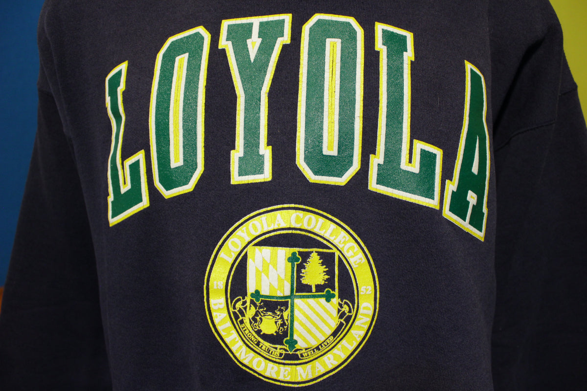 Loyola College Baltimore Crest Vintage 80s Jansport USA Made Sweatshirt Truths