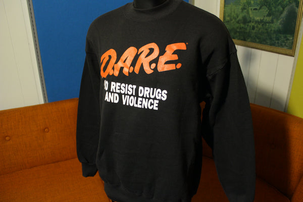 DARE To Resist Drugs & Violence Vintage Spellout Crewneck Sweatshirt
