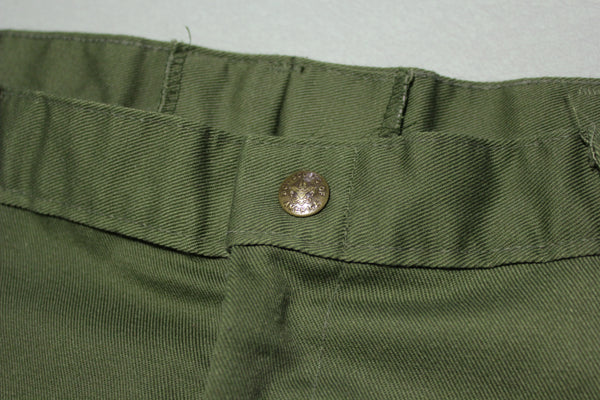 Boy Scouts Official Uniform Cargo Army Green Utility Vintage Den Leader Pants.