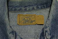 JC Penneys Plain Pockets Vintage Denim 70's 80's Button Up Trucker Jean Jacket