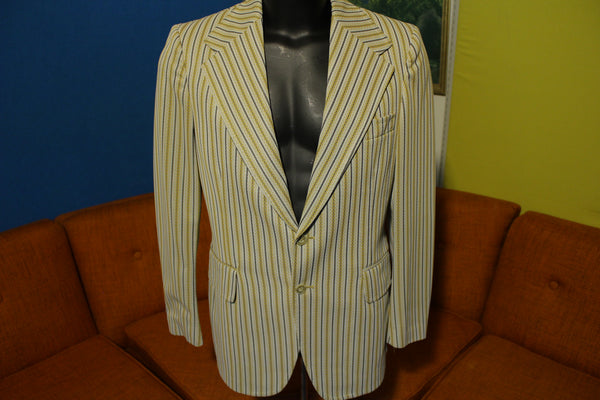 McGregor Vintage 70's Gold Striped Disco Blazer Sports Coat Leisure Suit