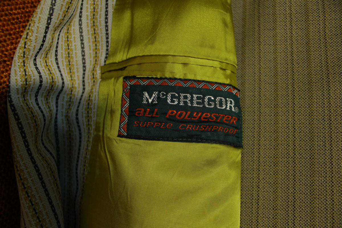 McGregor Vintage 70's Gold Striped Disco Blazer Sports Coat Leisure Suit