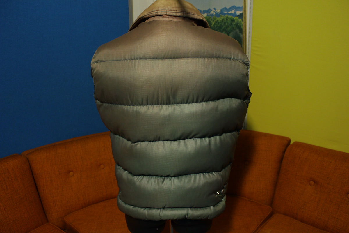Ski Daddle Goose Down Insulated Vintage 70's Vest Distressed Ski Coat