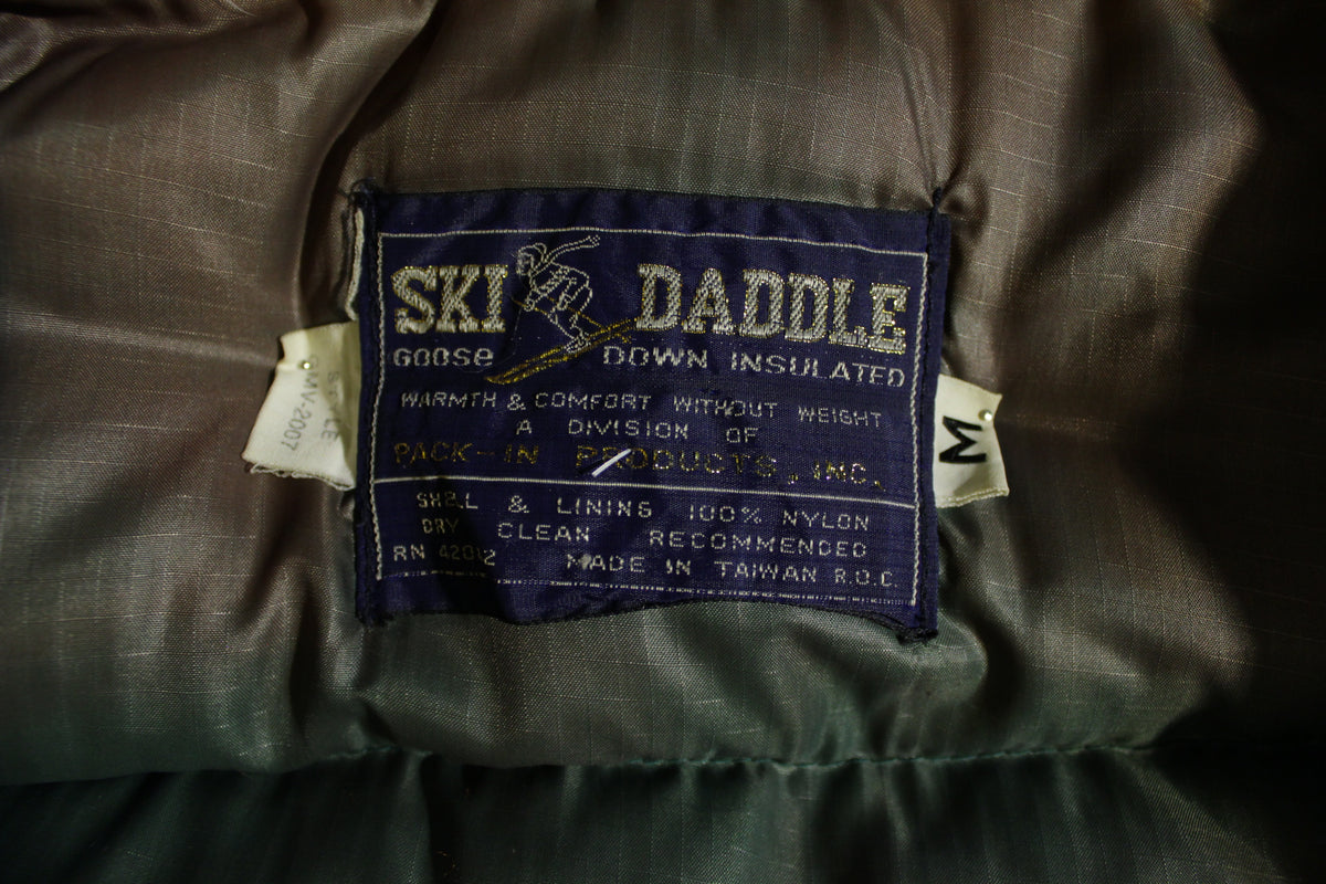 Ski Daddle Goose Down Insulated Vintage 70's Vest Distressed Ski Coat