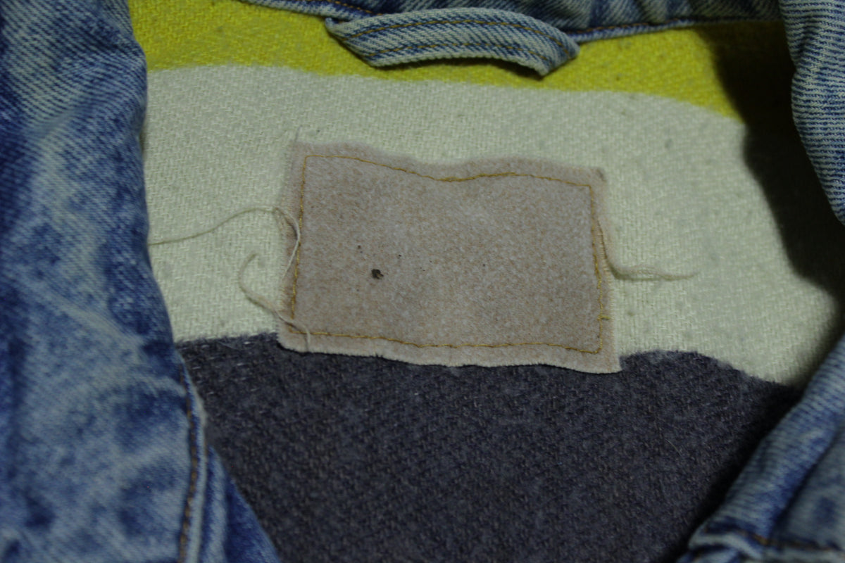 Levis Hudson Bay Blanket Wool Lined Reversible Vintage Denim 80's