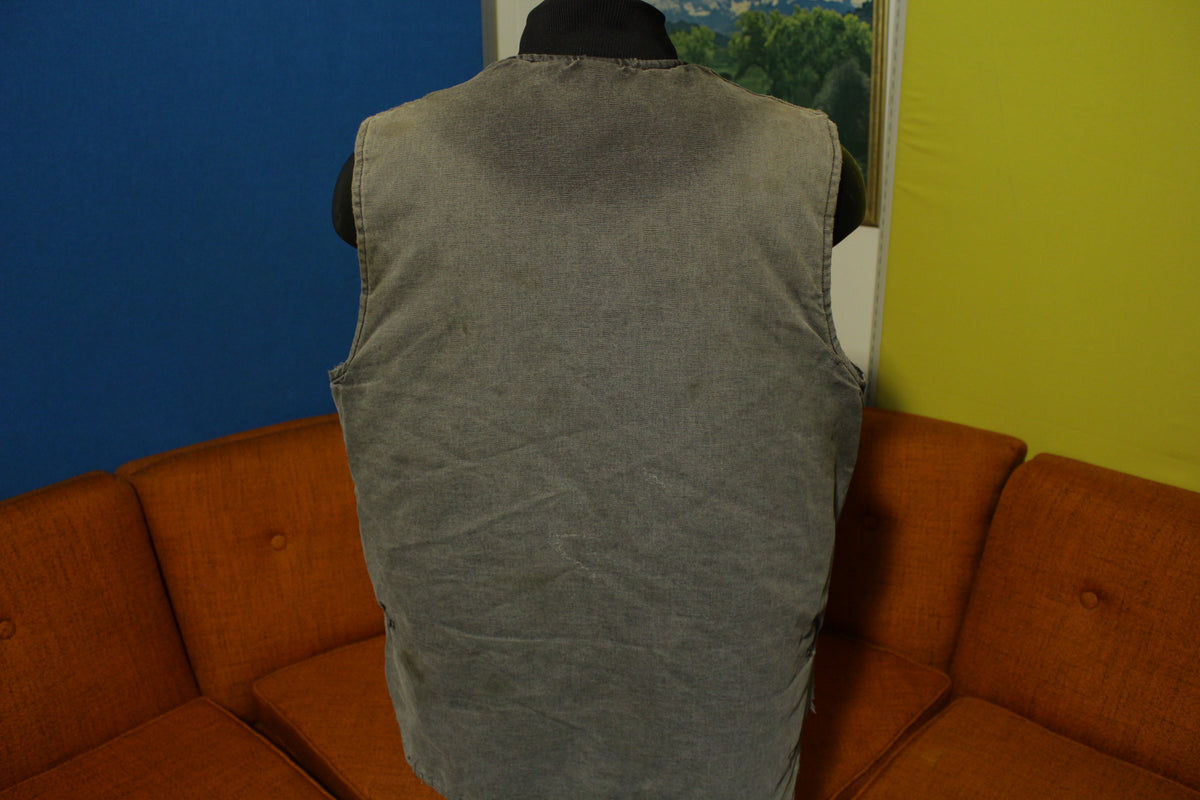 Carhartt Mens Arctic Quilt Lined Black Duck Vest V01 Distressed VTG USA Made