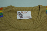 Silton California Vintage 1970s 1980's Striped Ski Resort Sweater