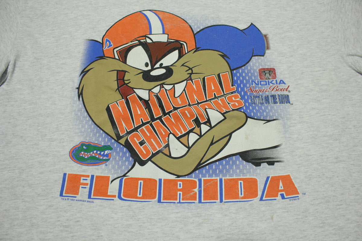 TAZ Florida Gators National Champs Vintage Looney Tunes 1997 90s Cartoon T-Shirt