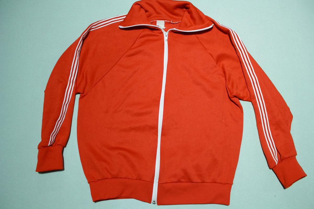 Fire Engine Red 70's Striped Track Zip Up Field Jacket