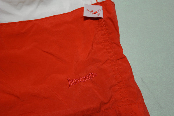 Jantzen Color Block Vintage 80's Red White Beach Swimming Summer Shorts