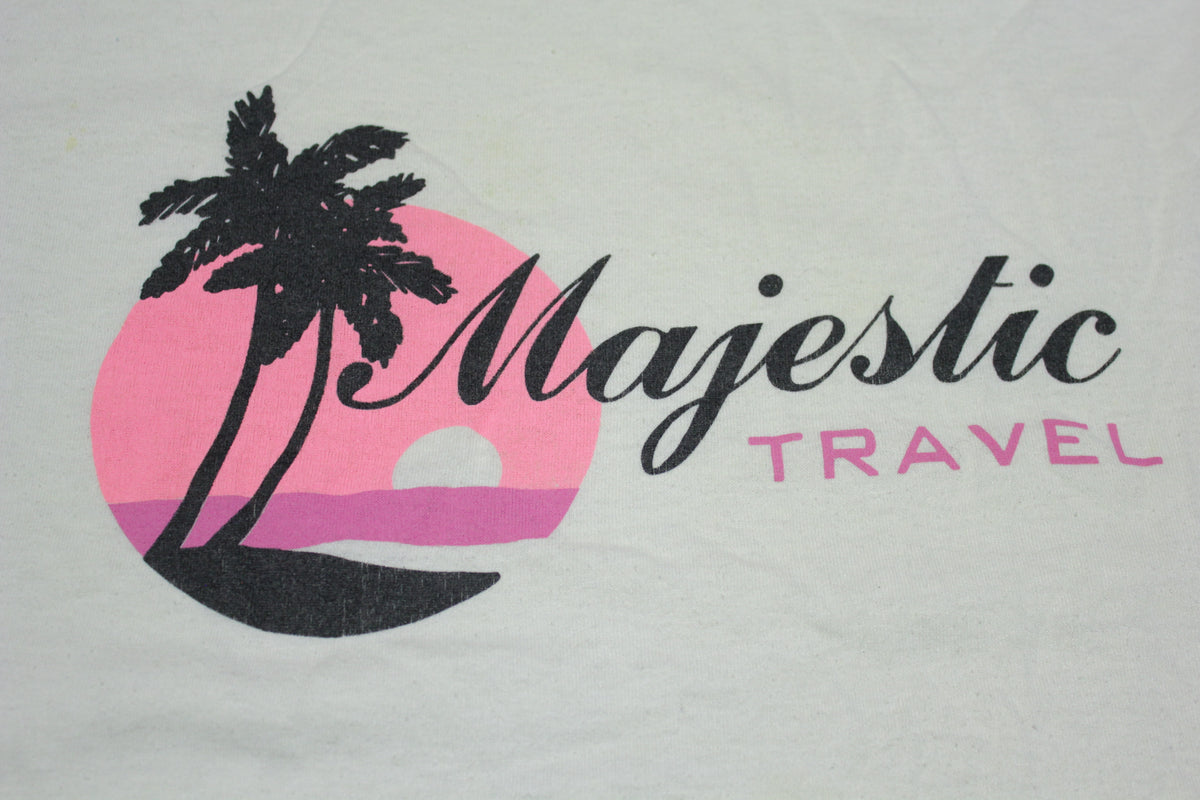 Majestic Travel Sunset Beach Vintage 80s Hanes Fifty Single Stitch USA T-Shirt