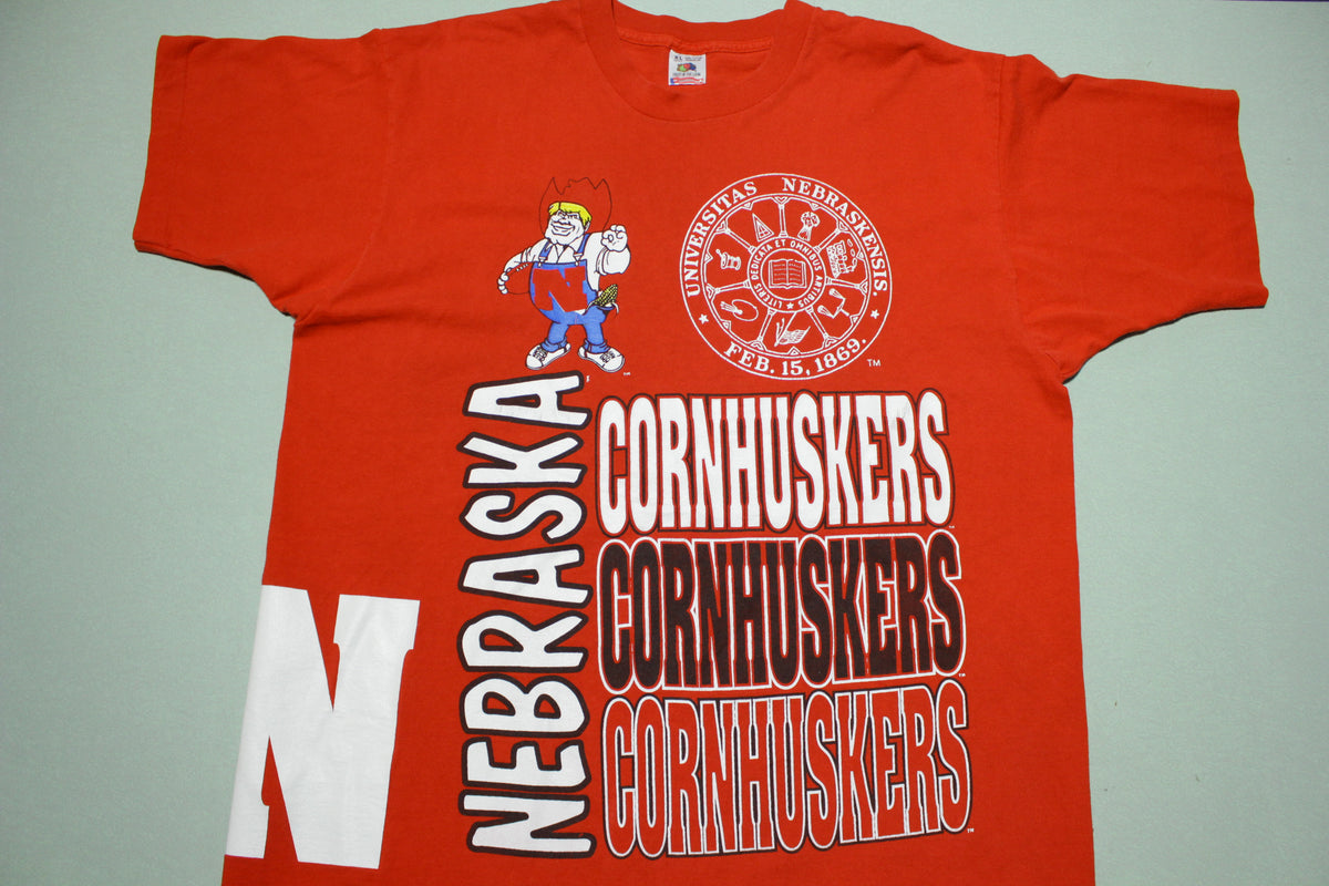 University of Nebraska Cornhuskers Big All Over Mega Print Vintage 90's USA T-Shirt