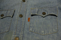 Levis Orange Tab Vintage 70's Denim Chambray Button Up Work Shirt