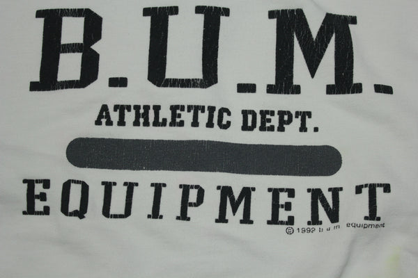 BUM Equipment 1992 Athletic Department Vintage 90's White Crewneck Sweatshirt