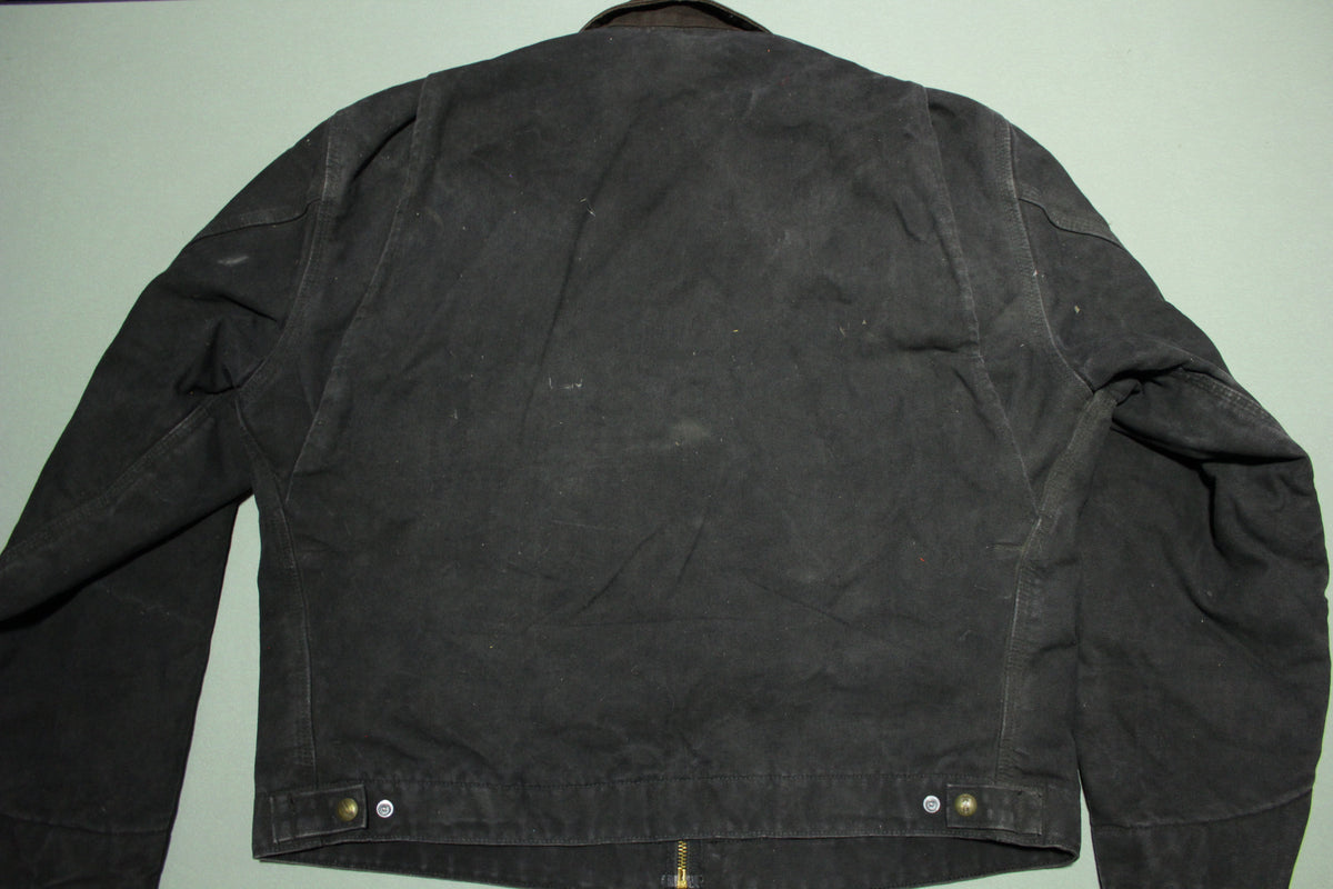 Carhartt J97 BLK Black Flannel Blanket Lined Detroit Work Jacket