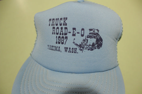 Truck Road-E-O 1987 Vintage 80's Yakima WA Trucker Snapback Adjustable Hat