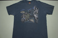 Harley Davidson 1996 Vintage Single Stitch Lone Survivor Made in USA Wolf T-Shirt