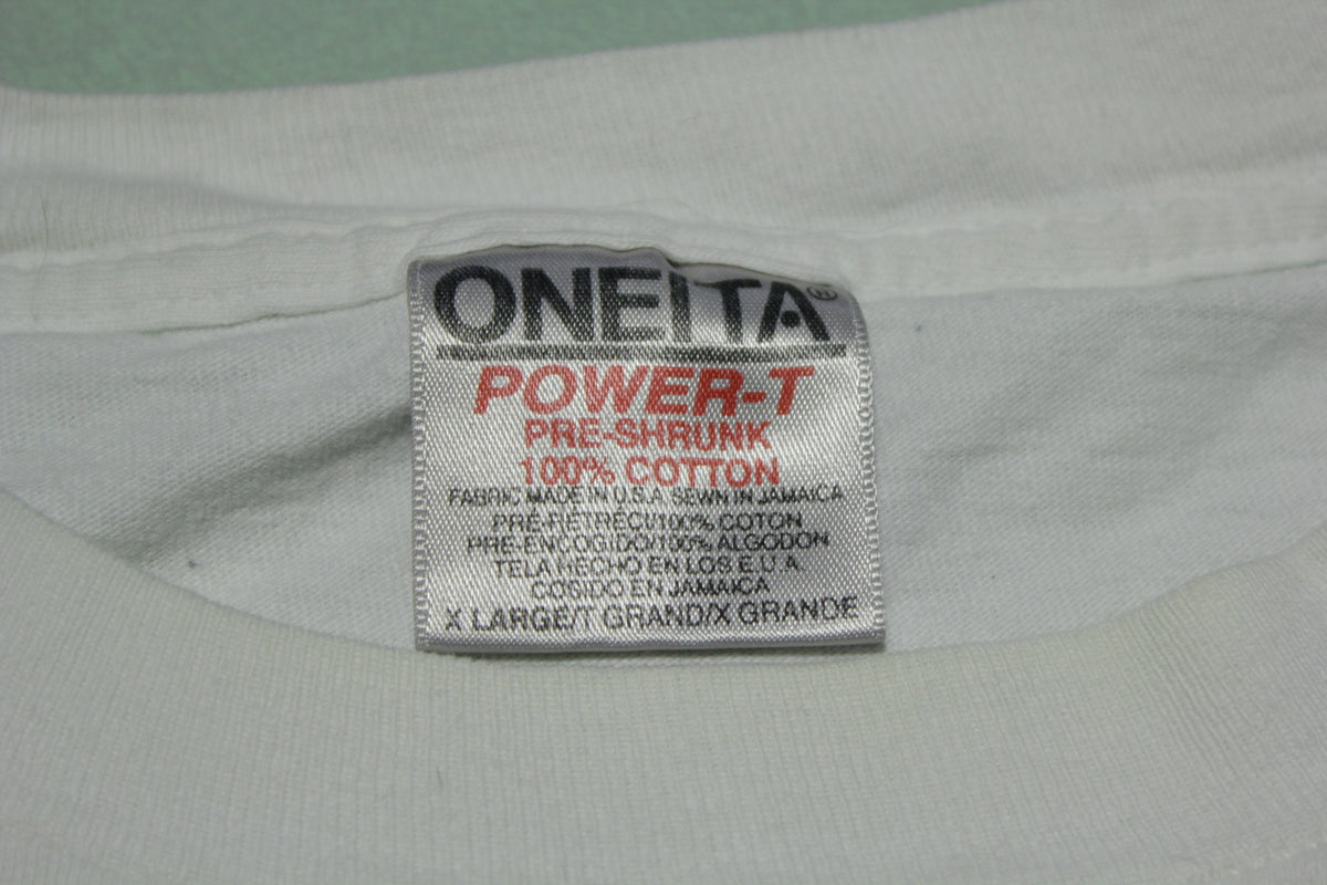 White Pine Mountain Bike Tour 1995 Vintage Oneita Art Tee Single Stitch T-Shirt