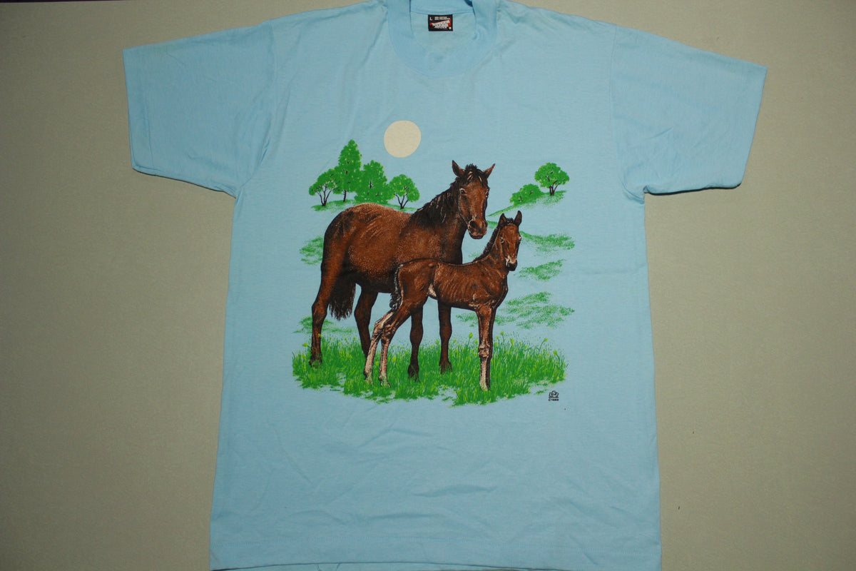 Two Horse Sun LSJ Sportswear 1989 Vintage 80's Screen Stars USA Single Stitch T-Shirt
