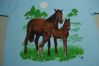 Two Horse Sun LSJ Sportswear 1989 Vintage 80's Screen Stars USA Single Stitch T-Shirt