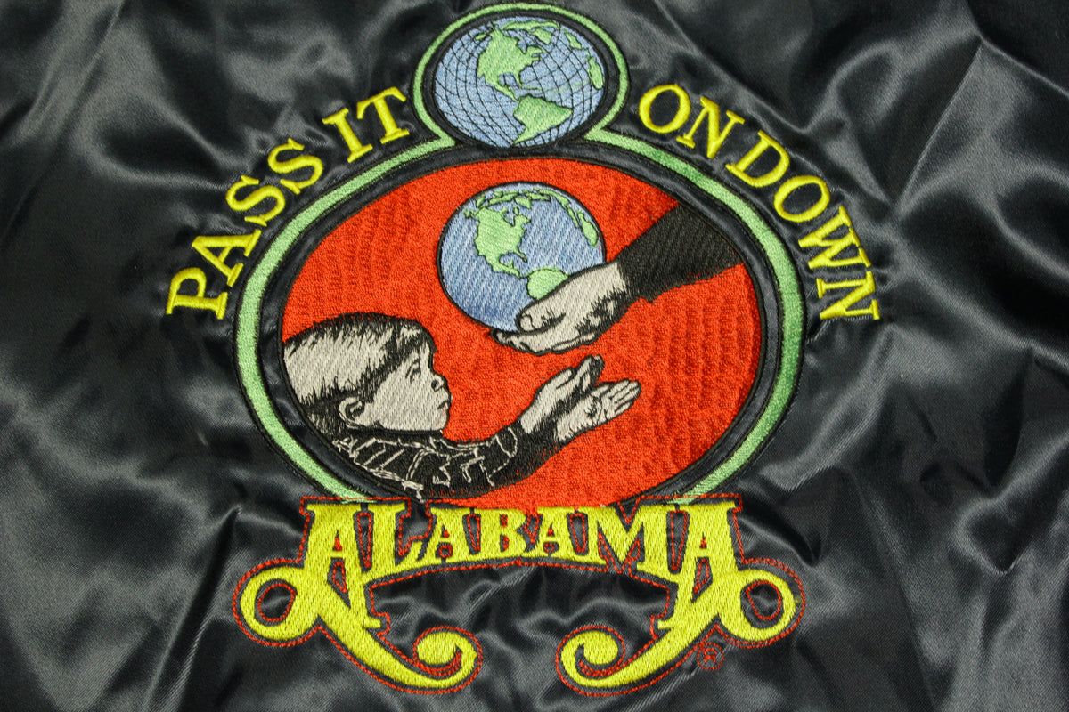 Alabama Pass it On Down 90s Vintage Official Embroidered 1990 Satin Coach