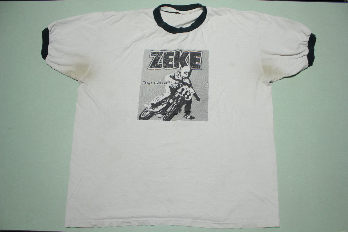 Zeke Flat Tracker Vintage Seattle Punk Grunge 1996 Band 90s Album Ringer T-Shirt