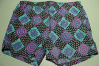 Pacific Scene Beach Shorts Vintage 80's Colorful Swimming Trunks