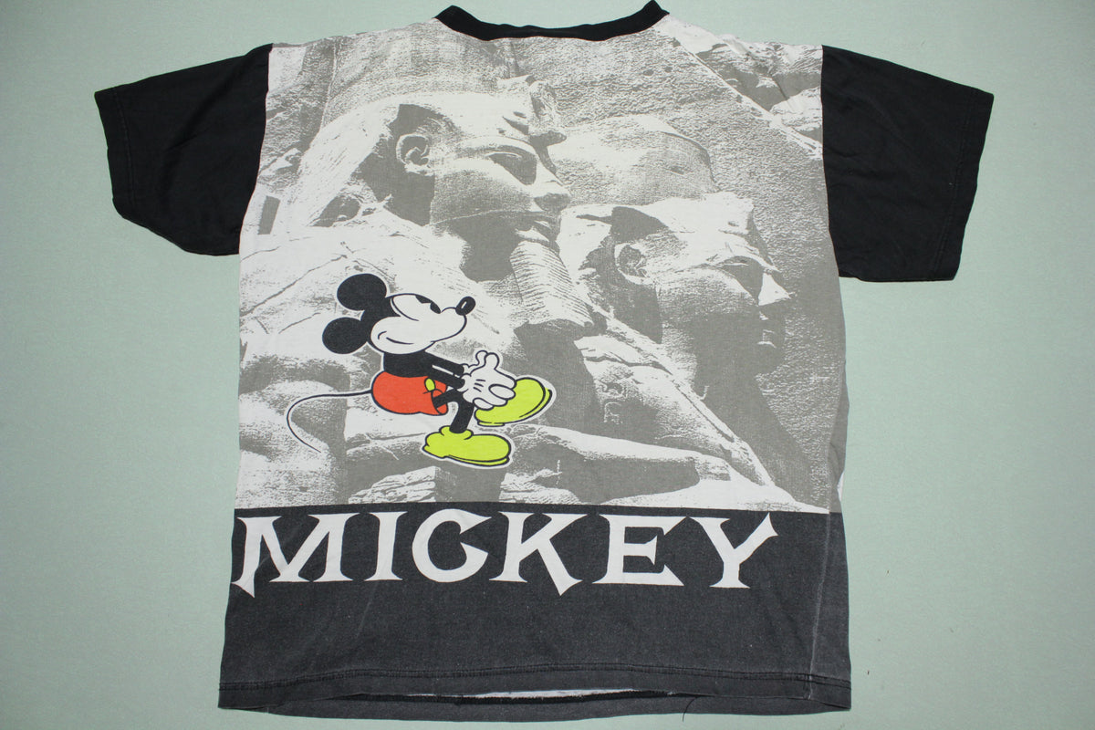 Mickey Mouse Disney Egyptian Sphinx All Over Print T-Shirt Vintage 90s Pop Tee